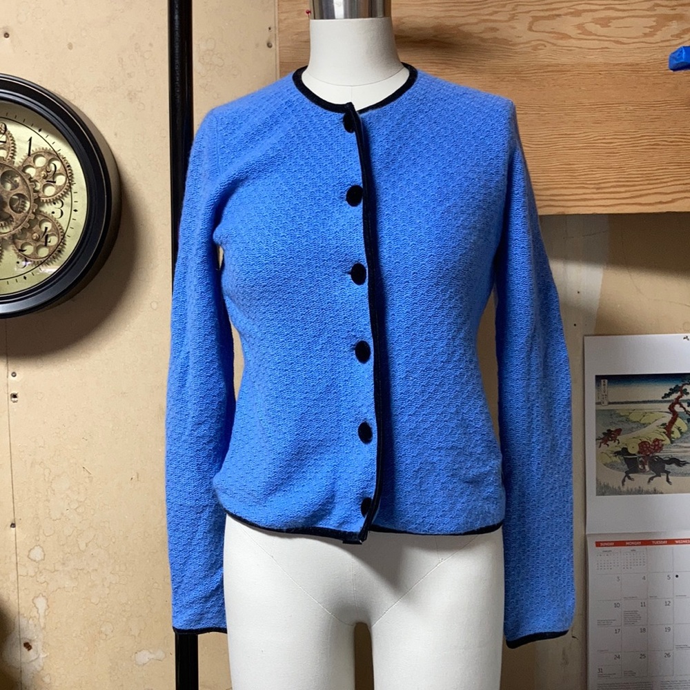 Vintage Cashmere Dusty Blue Cardigan